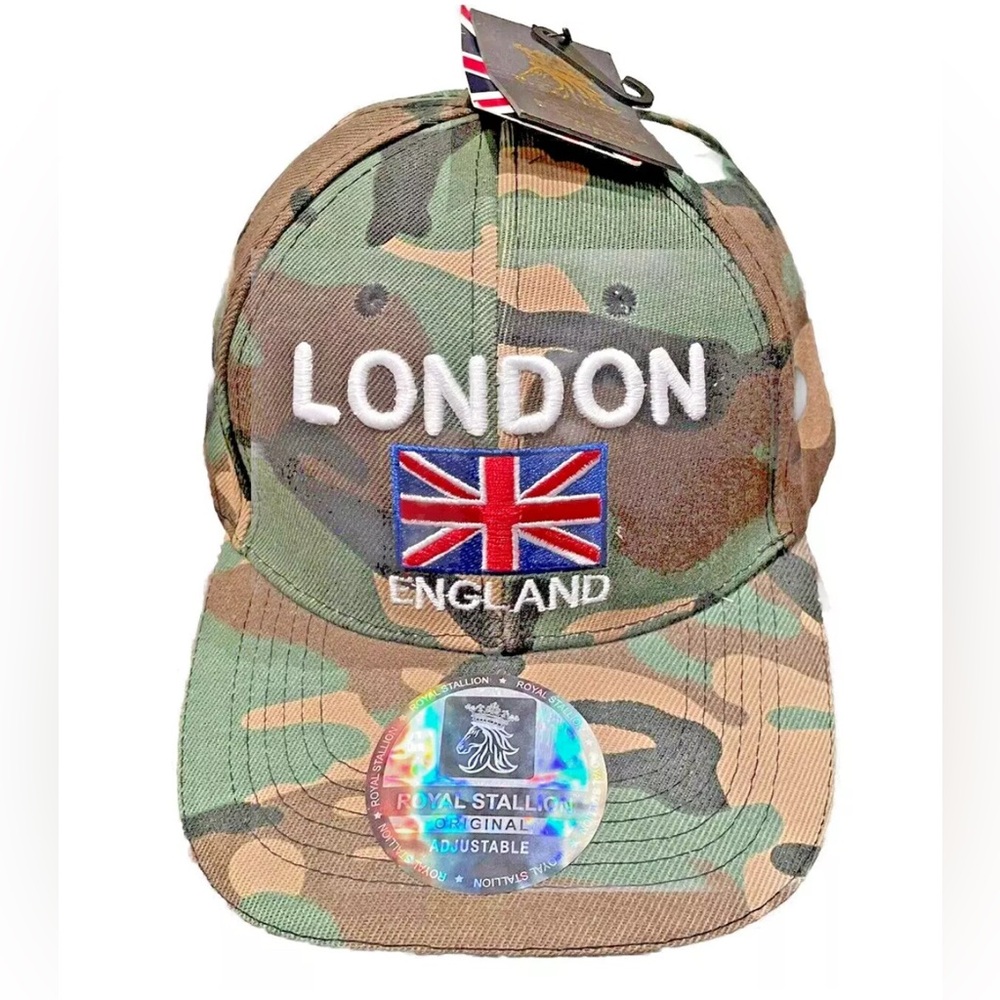 RARE LONDON England Royal Stallion Original Adjustable Army Hat Cap Logo NWT